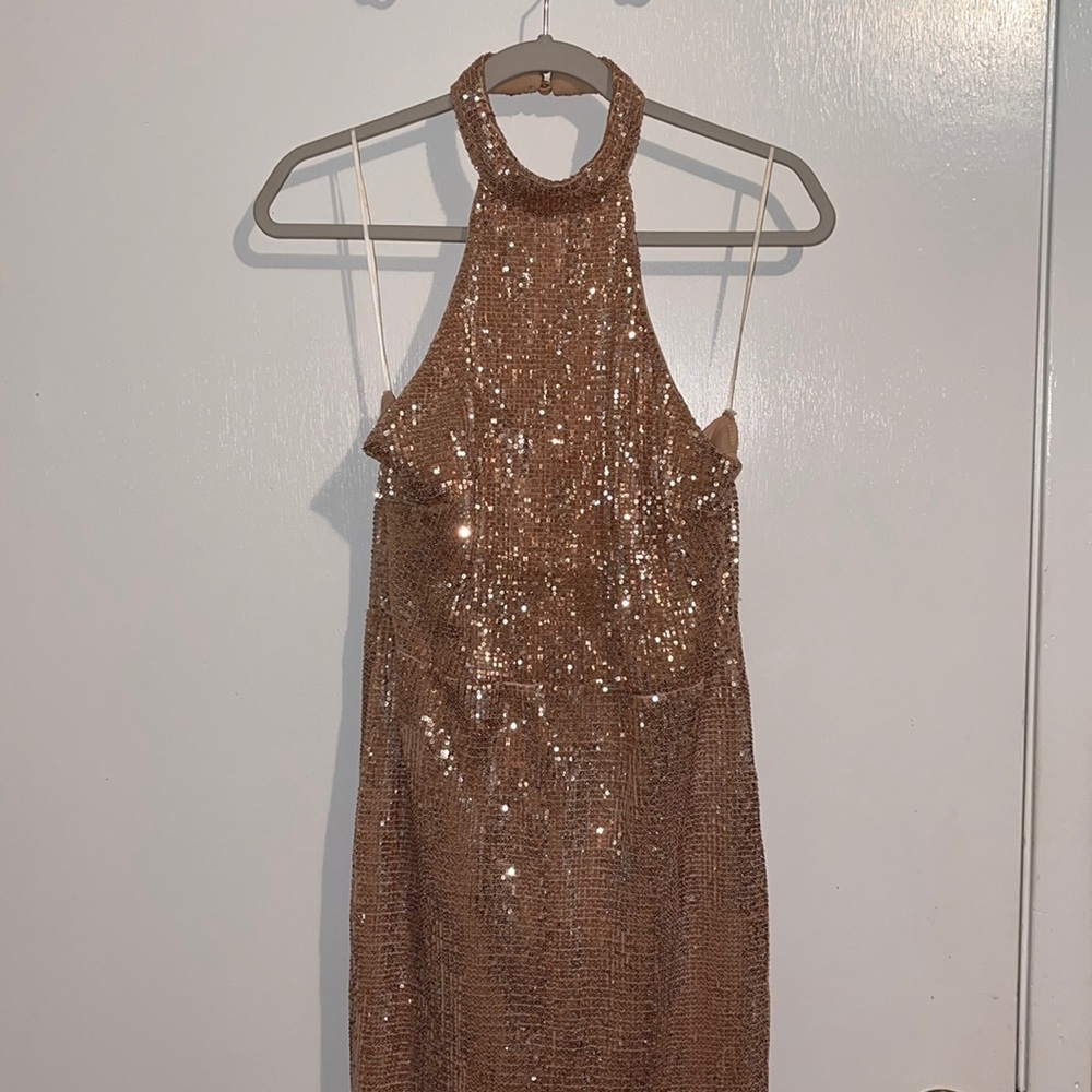 Gold sparkly bridesmaids dress